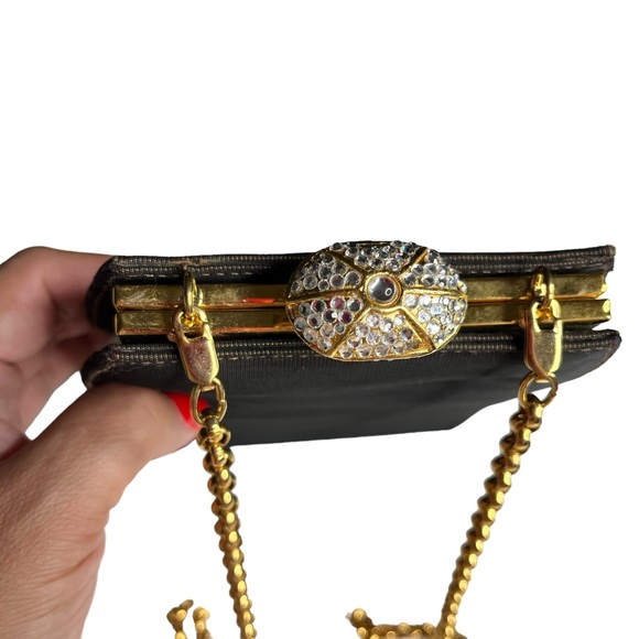 Inge Christopher Handbag Purse Dark Bronze Evening Cocktail Clutch Hard Case - Picture 2 of 4